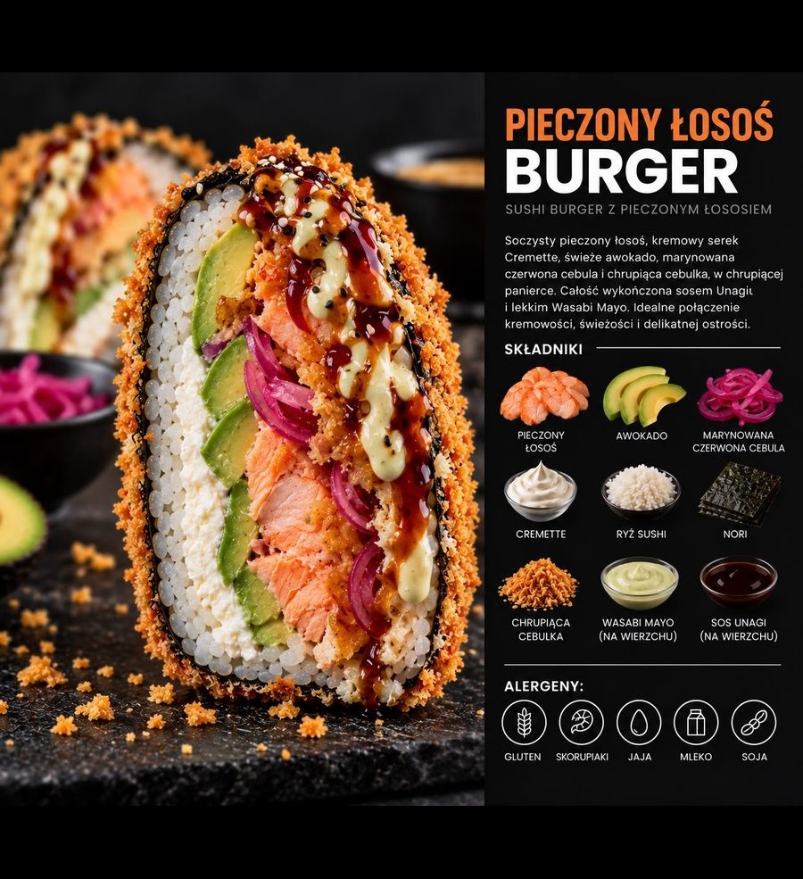 Pieczony Łosoś Burger